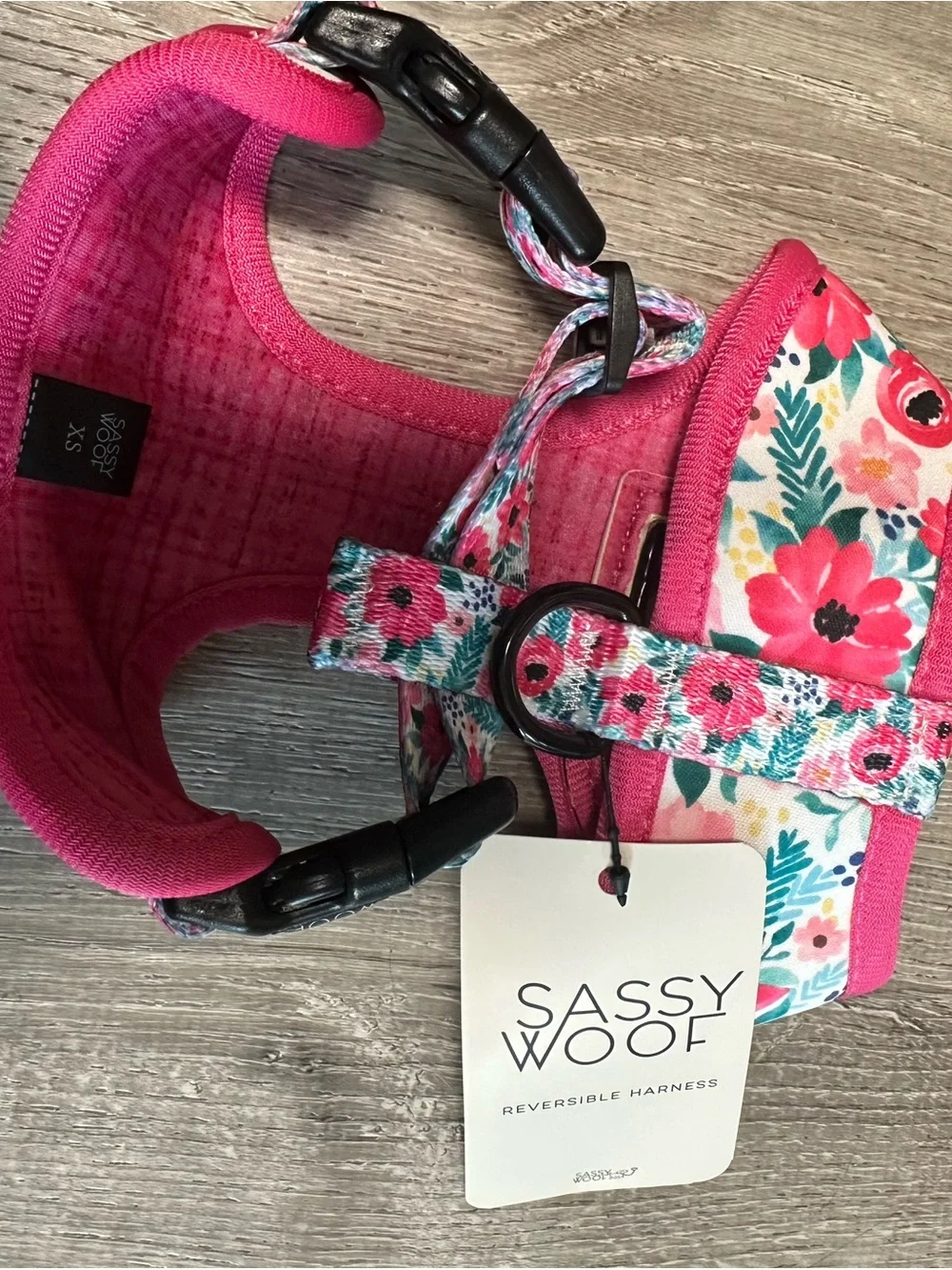 Sassy Woof Pink Floral Padded Dog Harness